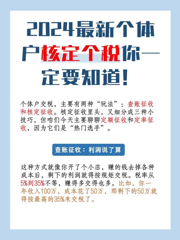 吉安2024最新个体户核定个税你一定要知道！